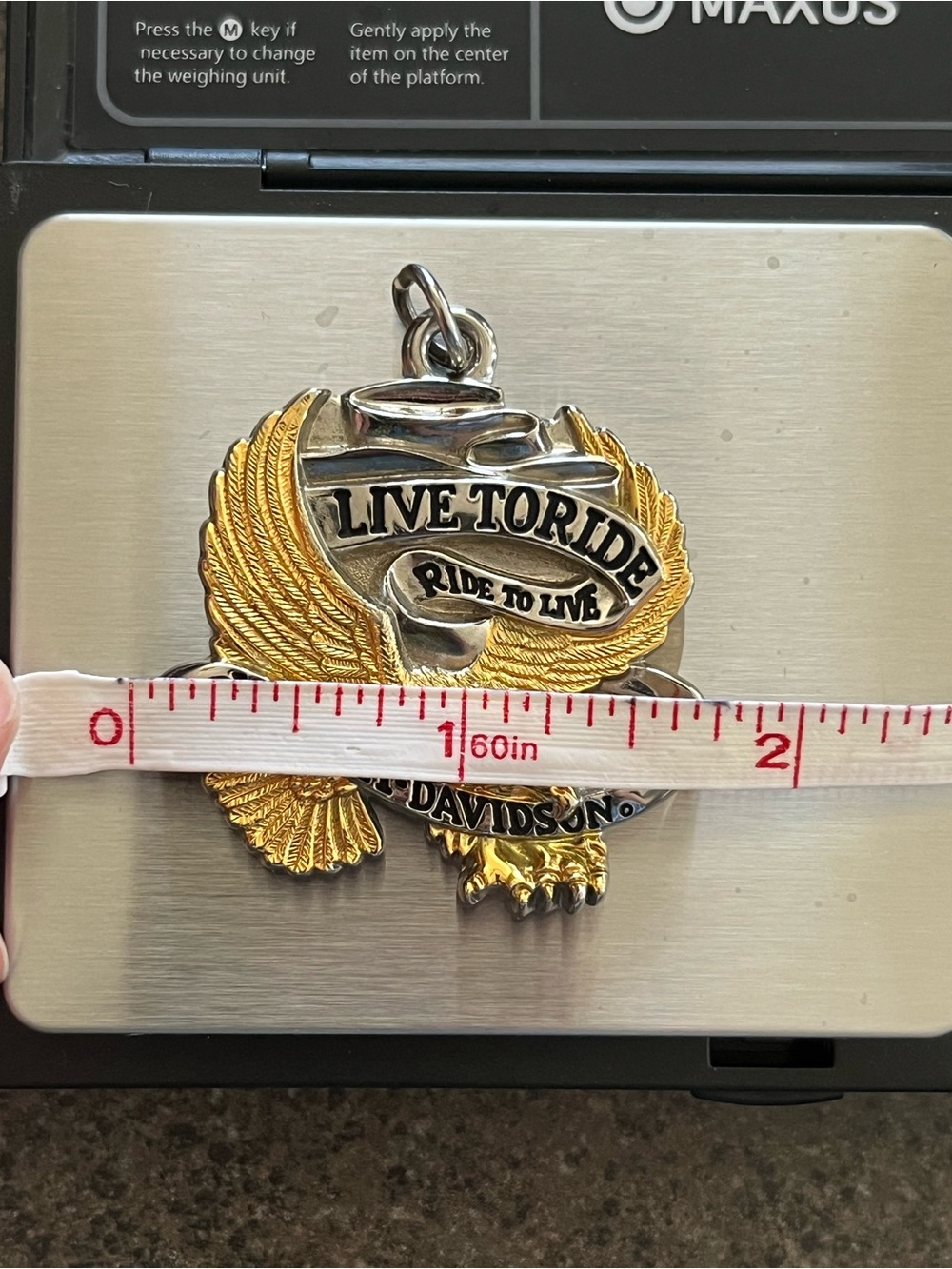 Vintage Harley Davidson 2005 Live to Ride Eagle Charm- 2” & 30 Grams! - Picture 6 of 6